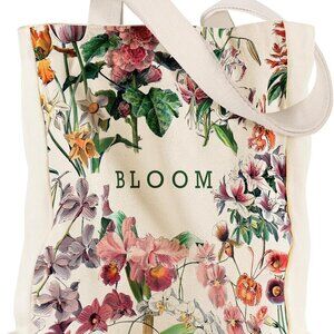 Aesthetic Heavy Canvas Tote Bag with Pocket for Women, Cloth Gusseted Totes Bag